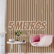 Papel de Parede Madeira Ripada Marrom 3D 5 METROS X 45CM Auto - Colante