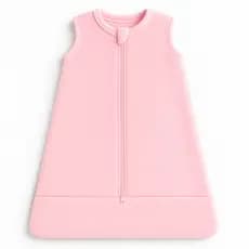 Saco de Dormir para Bebê Casulo Pijama Cobertor Zíper Soninho Bebê Primavera e Verão Malha Rosa