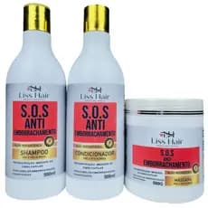 AntiEmborrachamento Kit capilar Ação Instantânea Pré e Pós Química Liss Hair Profissional 3Passos