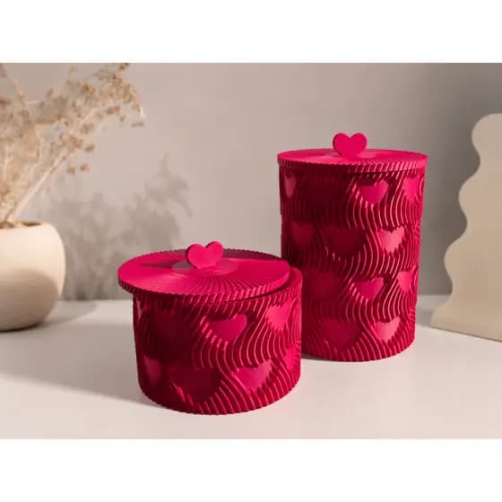 Porta Objetos Decorativo com Tampa Coração | Organizador Multiuso para Quarto, Banheiro, Penteadeira e Decoração Moderna