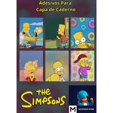 Kit de Adesivos para Capa de Caderno Personalizado Os Simpsons