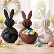 Coelhos de Pascoa Decoração Elegante Porta Ovos Presente
