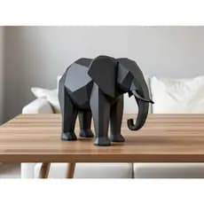 Elefante Low Poly Decorativo 3D – Escultura Moderna Minimalista – Decoração Sala/Escritório – Impressão 3D