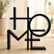 Enfeite Decorativo HOME 3D Preto ou Branco | Decoração Moderna Minimalista | Escultura Letras HOME