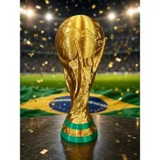 🏆 Réplica Troféu Copa do Mundo 25cm – Decoração Futebol | Colecionável Premium | Presente Perfeito