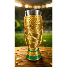 Porta Copo 473 ml em Formato de Troféu + Porta Snack | Decoração Copa do Mundo | Suporte para Copo e Petiscos