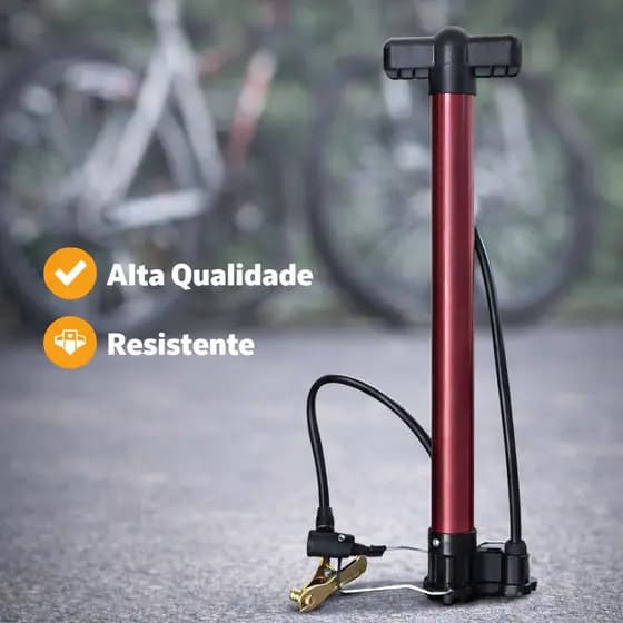 Bomba de Bicicleta Para Encher Pneu Bike Bola Piscina Moto Manual
