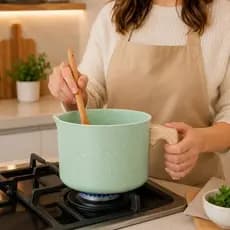Canecão Leiteira Revestimento Nanocerâmico 1500ml Durável Fácil Limpeza Verde Cozinha