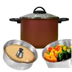 Panela 3 Em 1 Forma Pudim Banho Maria Cozimento Vapor Cuscuz