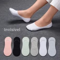 Meia Sapatilha Soquete Invisivel Feminina Kit 12 6 3 Pares Com Silicone