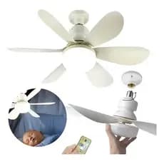 Kit 2 ventiladores de teto com luz LED, controle remoto, silencioso e fácil instalação