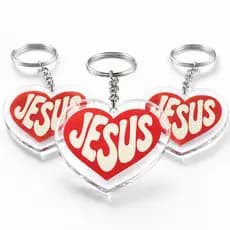 Chaveiro Jesus Acrílico Transparente Kit 30 50 100 Un Lembrancinha Cristã Religiosa Batizado Crisma