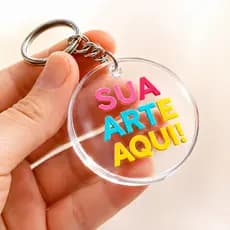Chaveiro Acrílico Personalizado 5x5 com Arte Logo Nome Lembrancinha