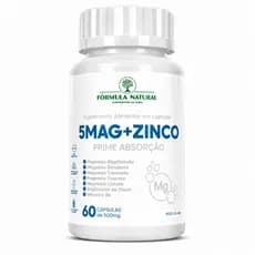 ZMA 5 Magnésios + Zinco + Vitamina B6 60 Cápsulas Alta Absorção