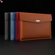 Saco De Arquivo De Couro A4 Business Leather File Bag PVC À Prova D'água Fivela Dados De Escritório