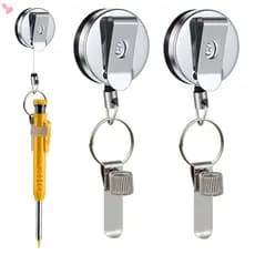 Porta-Lápis Retrátil , De 27,5'Para Carpinteiros , Trabalhadores , Enfermeiros , Garçom , Universal Pen Lanyard Retráctil Com Clipe De Cinto E Anel Chave