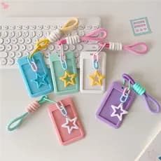 Suporte Para Cartão Fotográfico Kpop Acrílico De 3 Polegadas , Moldura De Exibição De Organizador Com Chaveiro Pingente