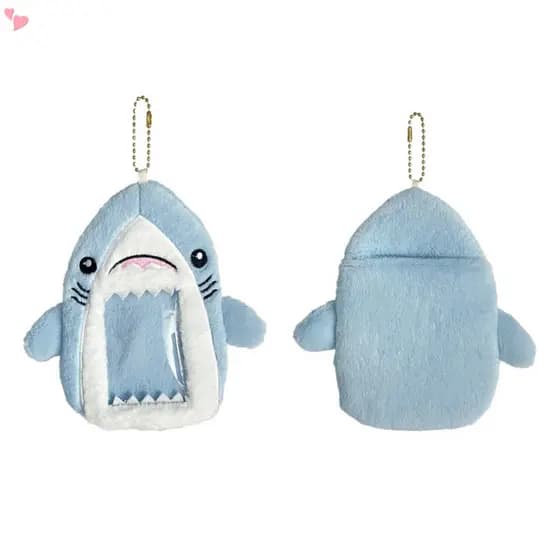 Porta-Cartões De Pelúcia De Tubarões De Desenho Animado Chaveiro Cute Idol Photocard Display Pingente Kpop Photo Card Sl