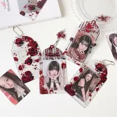 Y2K Gótico Glitter Transparente Porta-Cartões De PVC Kpop Photocard Protector Display Idol Photo Cards Capa Protetora Ma