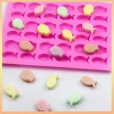 Mini Molde Fofo De Silicone Para Peixe Pequeno De Chocolate Artesanal