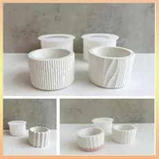 Linha De Listras Redondas Flowerpot Molde De Silicone Aromaterapia Copo De Velas Suculento Cimento Epóxi Resina Home