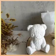 Molde De Gesso Para Decoração De Ursos De Bricolage Leve Sorriso Urso De Pelúcia Cola