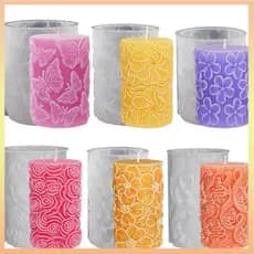 Cilindro De Faça-Você-Mesmo Aroma De Vela Molde De Silicone Borboleta Rosa Onda De Flor Gesso Arranjo De Difusor Pedra