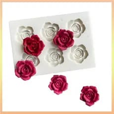 6 Cavidade 3D Rosa Forma Molde De Silicone DIY Flor Fondant Mousse De Chocolate Geléia Cupcake Ferramenta De Cozimento