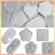 Oval Quadrado Redondo Hexágono Forma Resina Epóxi De Concreto Bandeja De Fundição De Cimento Molde De Silicone Bandejas