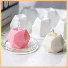 Molde De Vela De Silicone Oito Lados Multilateral Em Forma De Diamante Criativo De Aromaterapia Artesanal