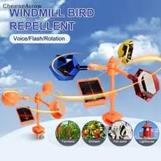 CC Jardim Campo Vegetal Ultrassônico Solar Repelente De Pragas De Pássaros Refletor Rotativo Drive Away Bird BR