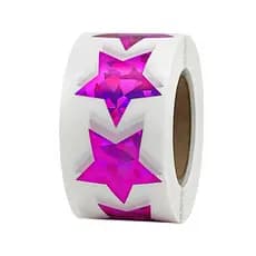 500pcs/roll Adesivos Holográficos Star Stickers , Autocolantes Glitter Foil Refletivos Reward Behavior Chart Etiquetas Para Crianças Estudantes Suprimentos Professores