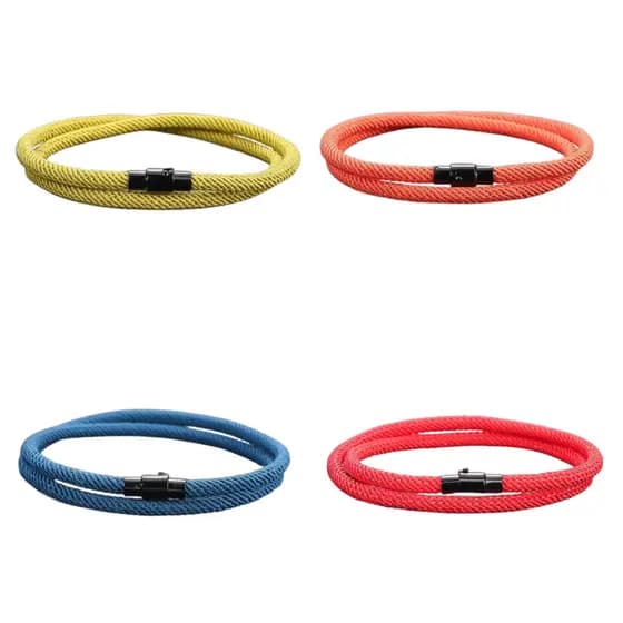 Pulseiras De Corda Trançada Náutica Pulseira De Cordão Trançado Ajustável Com Fivela Magnética , Marinha Feita À Mão Nó