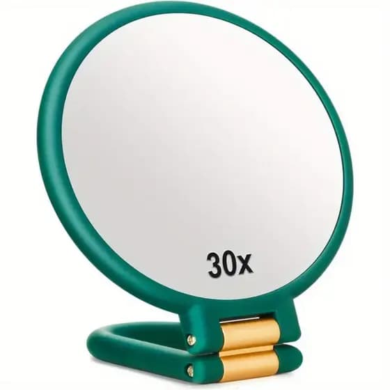 Espelho De Viagem 10X 15X 20x 30X , Mão Com Alça-Dupla Face Ampliação 1x 20x E Dobrável Portátil Para Maquiagem Mulheres