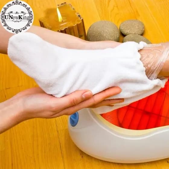 UNewKing 1 Par De Luvas De Cuidados De Isolamento Flanela Abertura Elástica Proteção De Unhas Terapia De Mão Cera De Par