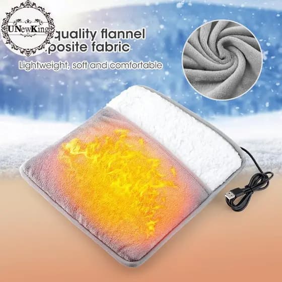 UNewKing Almofada Elétrica De Aquecimento Para Pés De Inverno Carregamento USB Macio Pelúcia Lavável Aquecedor De Melhor