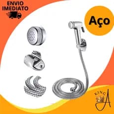Ducha Higiênica Metálica Cromada com Suporte e Mangueira sem registro
