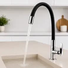 Torneira Gourmet de Cozinha Bancada – Silicone Flexível Preta