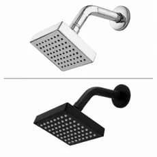 Ducha Quadrada Luxo Articulável Alta Vazão para Aquecedor Solar e Gás 1513-4