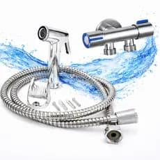 Ducha Higiênica em Inox com Registro e Dupla Saída de Água – Chuveirinho Tipo Bidê King- 2316