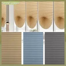 SS Shades Autoadesivo Meia Janelas Não-Tecido Cortina Dobrável Banheiro Varanda Sala De Estar Cortinas Plissadas BR