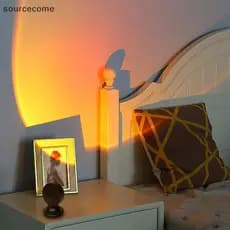 [sourcecome] LED USB Sunset Lamp Projetor Luz Noturna Portátil Para Quarto Sala De Estar Decoração Boutique
