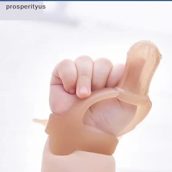 [prosperityus] Silicone Não Tóxico Bebê Crianças Protetor De Dedo Parar Polegar Chupando Pulseira [BR]