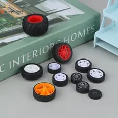 [PPTS] 10 Pcs PC Roda De Brinquedo Pneus De Aro De Borracha DIY Mini Tecnologia 4WD Colorful Furo Diâmetro 2mm 2.5mm 3mm