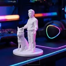 Estátuas De Menina E Cachorro , Estatueta De Mesa De Decoração Criativa , Enfeites Fofos De Estilo Nórdico Impres