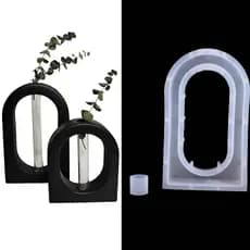 Moldes De Silicone Para Vaso Hidropônico QQMALL1 , Artesanais De Tubo De Ensaio De Arco Circular Estilo Nórdico , Artesa