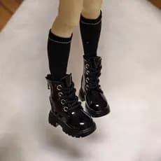 Sapatos De Boneca VELMIX1 BJD , Botas De Couro PU De Vestir , Calçados Brilhantes Retrô 1/4