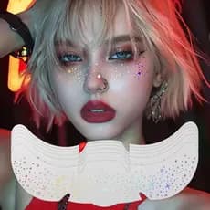 VELMIX1 6 Folhas De Adesivos De Sardas Falsas , Com Glitter Padrão De Estrela De Coração À Prova D'água , Estampagem A Q