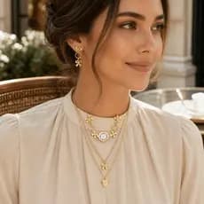 SODYX 3 Pçs/Set Gargantilha Com Laço De Coração , Conjunto De Colar De Cor Dourada Strass Embutido , Pingente Empilhado