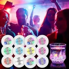 10 Unidades De Porta-Copos Luminoso , Tapete De Copo De Vinho Brilhante Alimentado Por Bateria LED , Adesivo Red